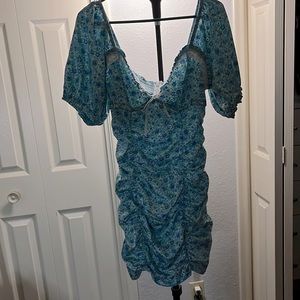 For love and lemons blue floral dress size XL with tags new